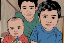 a comic style illustration of three boys cwcjRP42QquaR36p VZw A qwV9NzZtSLyC7o2u hySaA