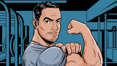 a comic illustration of a muscular man w 95 8tw75QtCN5LxdwT1Tcw romgWDy6SOmcHFrI2gK12g