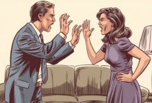 an illustration of a man and woman argui ChUiX5yJRpCoAmRlR0HPaQ 3BWxezH2Q5yT1WeqMTLrUQ