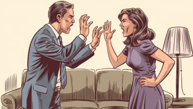 an illustration of a man and woman argui ChUiX5yJRpCoAmRlR0HPaQ 3BWxezH2Q5yT1WeqMTLrUQ