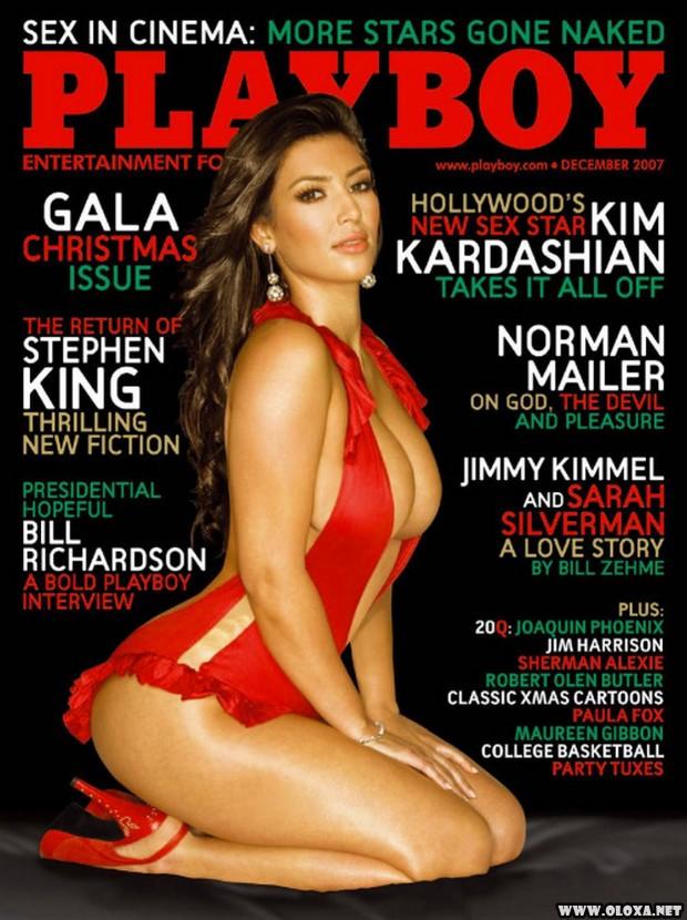Kim Kardashian nua na capa da Playboy de dezembro de 2007