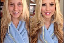 Antes e depois da maquiagens de modelos da Playboy 1