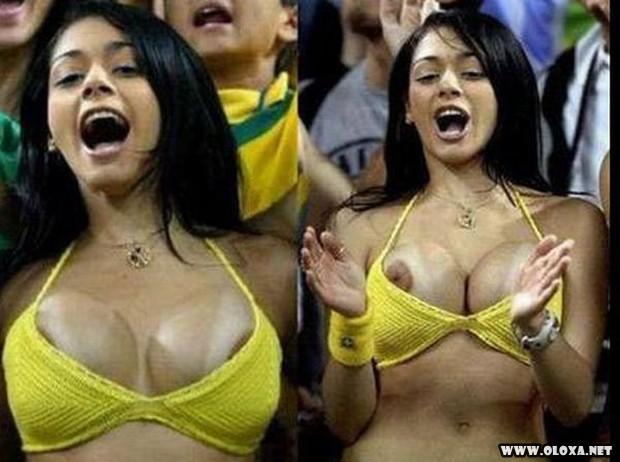 Camisa do Brasil, peito livre, punheta garantida