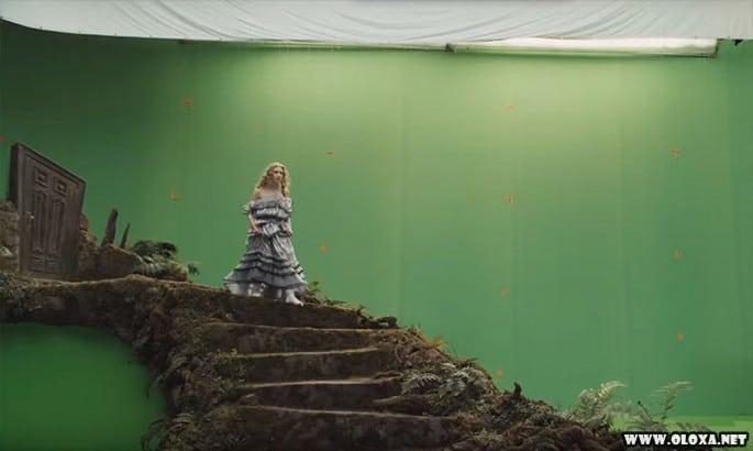 Alice no pais das maravilhas Antes e depois de efeitos especiais de cinema 34