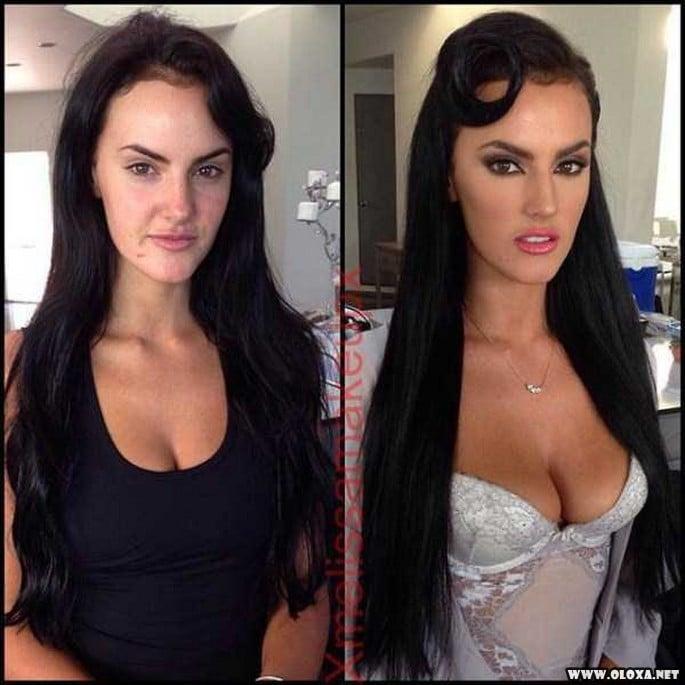 Antes e depois da maquiagens de modelos da Playboy 12