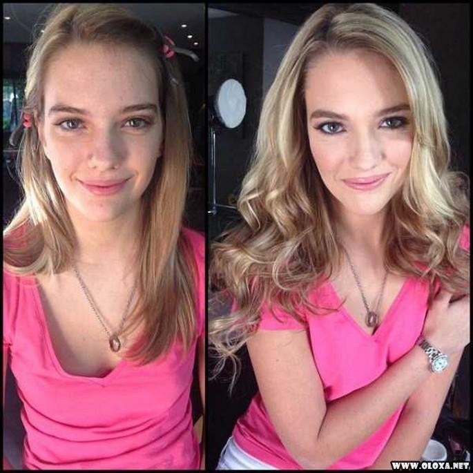 Antes e depois da maquiagens de modelos da Playboy 18