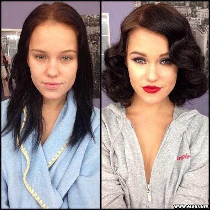 Antes e depois da maquiagens de modelos da Playboy 4