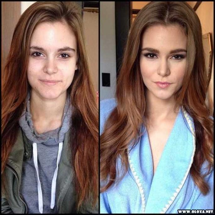 Antes e depois da maquiagens de modelos da Playboy 5