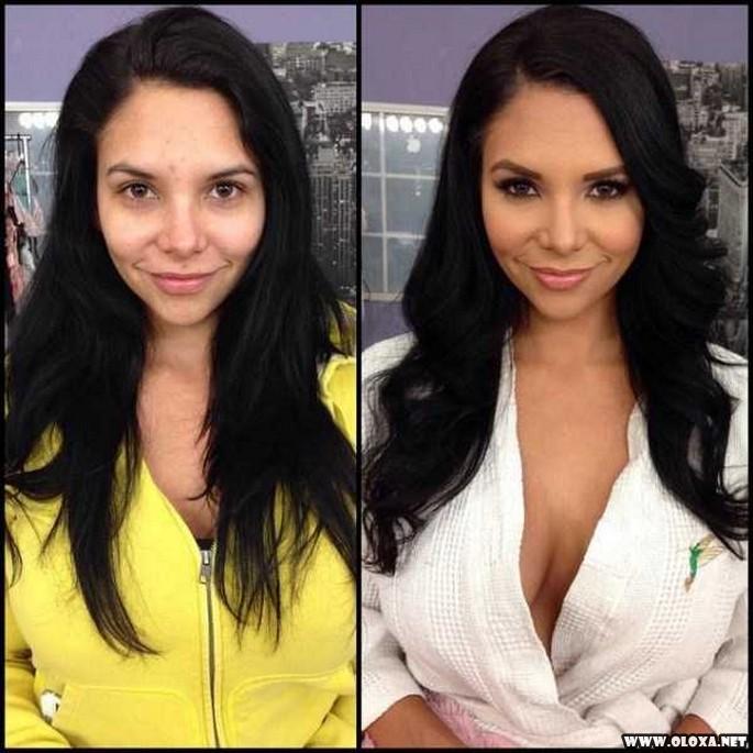 Antes e depois da maquiagens de modelos da Playboy 6