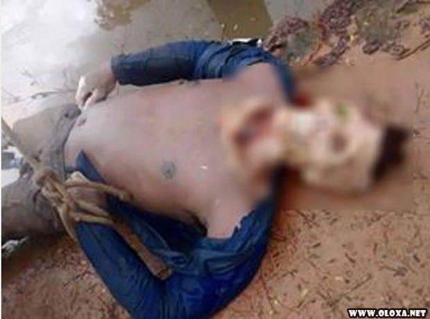 Estuprador e amarrado de cabeca para baixo em rio cheio de piranhas 1