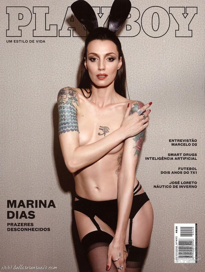 Marina Dias nua em ensaio com clima de dominação na Playboy de julho de 2016