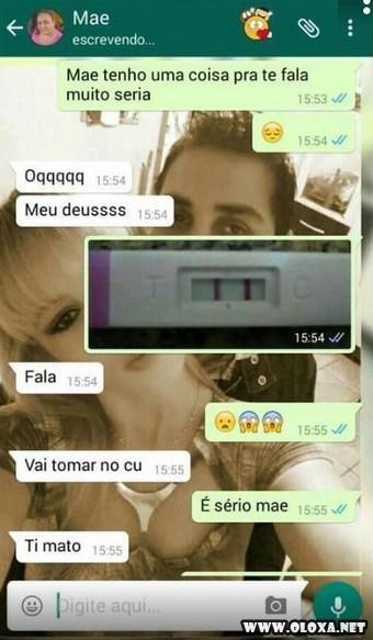 Trollando os homens com falsa gravidez pelo WhatsApp