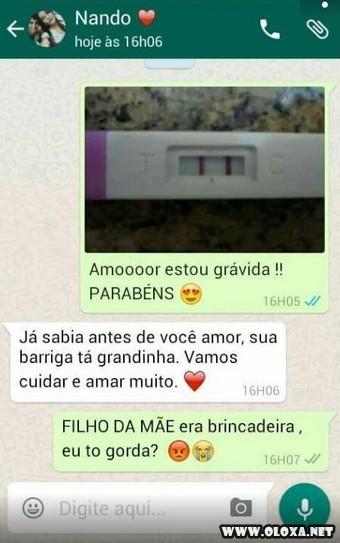 Trollando os homens com falsa gravidez pelo WhatsApp 51