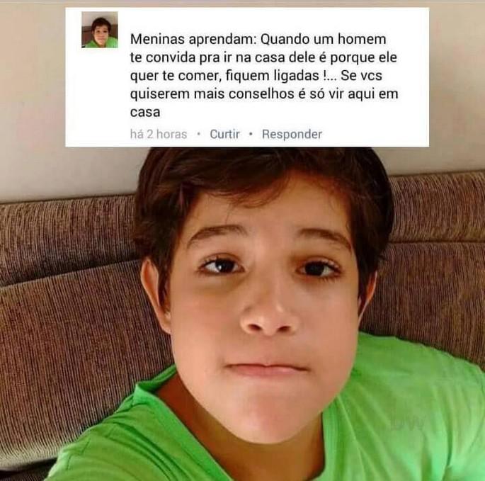 Trecho clássico da internet: o cara alerta sobre macho safado e termina sendo um