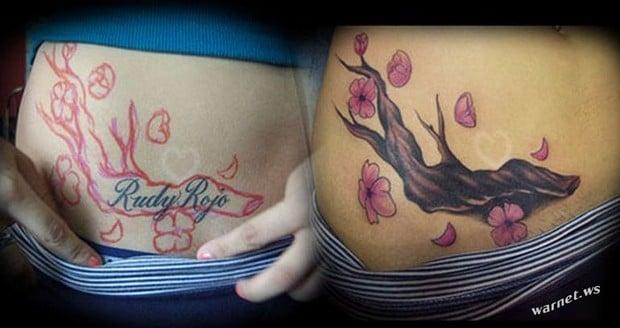 antes e depois de tatuagens corrigidas