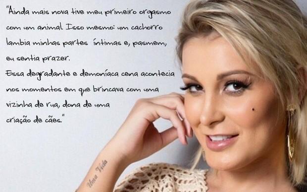 Andressa Urach revela que teve orgasmo com cachorro