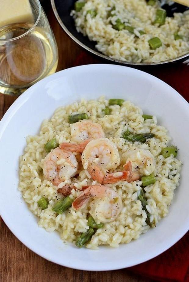 arroz branco com camarão