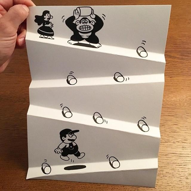 Artista faz desenho 3D com apenas dois materiais