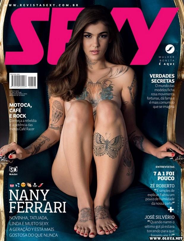 Nany Ferrari pelada e provocante na capa da Sexy de agosto de 2015