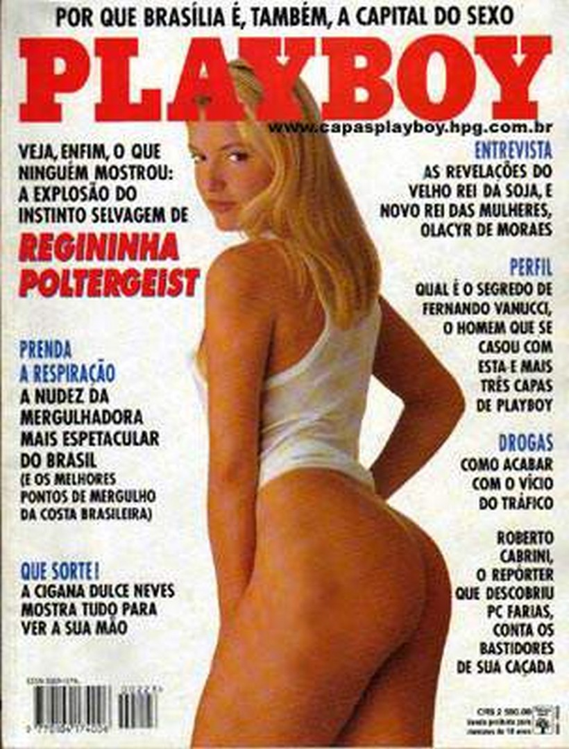 Regininha Poltergeist, ícone dos anos 90, em ensaio sensual para a Playboy de fevereiro de 1994, posando nua com ousadia e charme